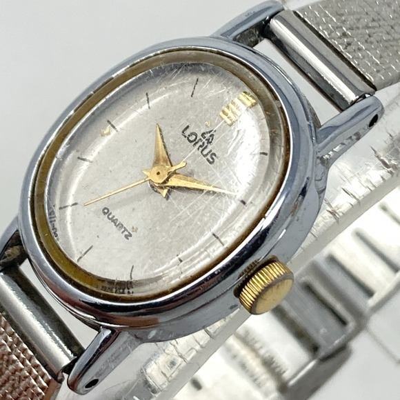 Vintage Lorus Watch Women 16mm Silver Tone V811-5070 Adjustable New Battery 7" - Picture 5 of 16